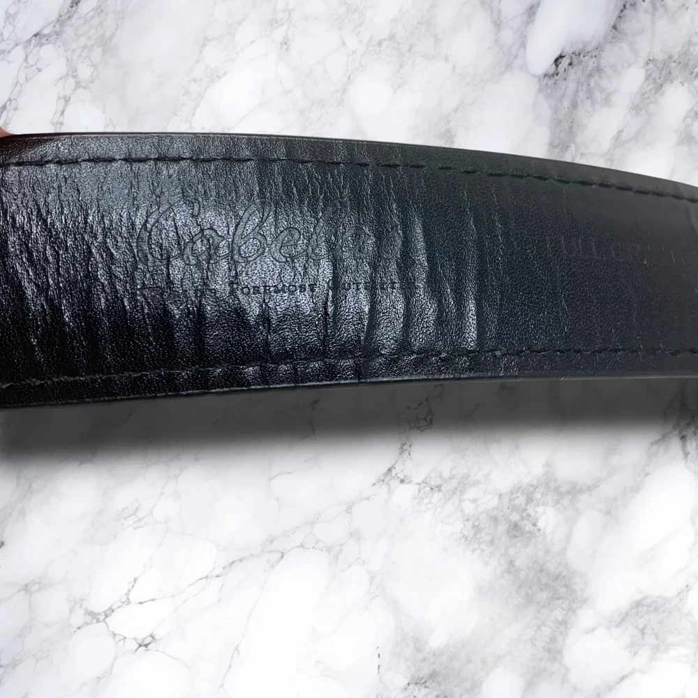 Cabela’s Full Grain Black Leather Cowhide Belt Men's Sz 46